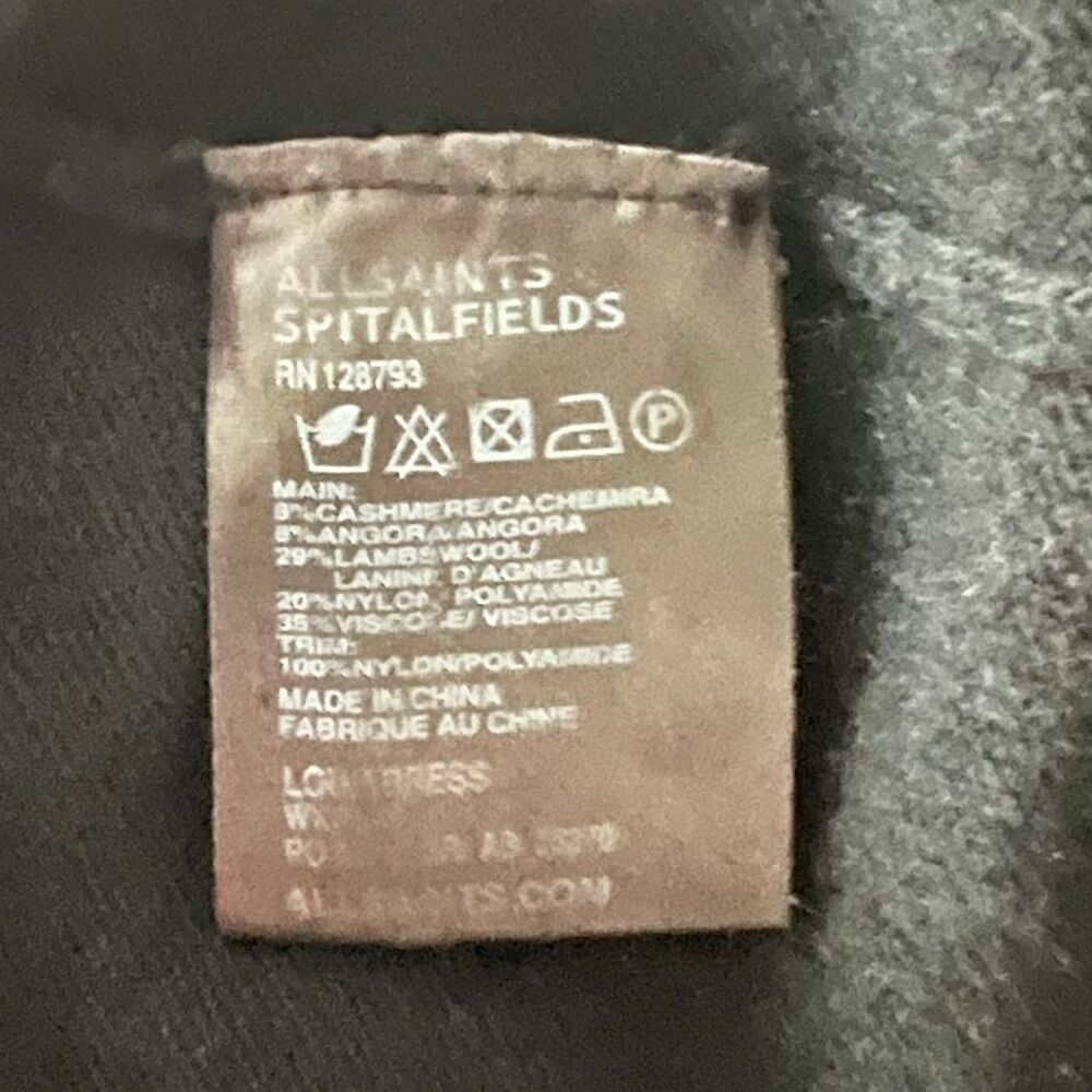 AllSaints Black Sheer Panel Knit Dress US 4 - Picture 4 of 9